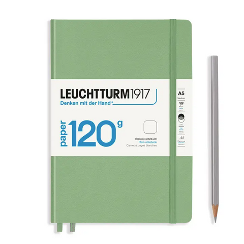 120g Medium (A5) 5x8" Notebook, Plain in Sage