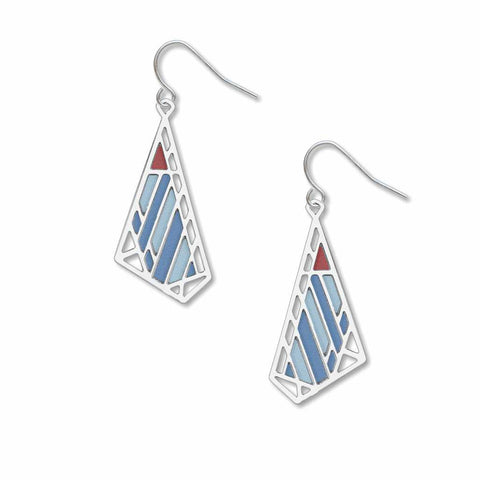 FLW Dana-Thomas Blue Butterfly Earrings