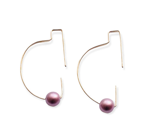 Selene Hoops in Plum