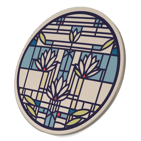 Frank Lloyd Wright Waterlilies 8" Round Trivet