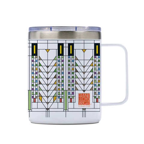 Tree of Life FLW Insulated Stainless Steel Tazza Mug with Lid