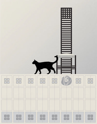 Architecture Cat: Hill House Chair 8x10 Print