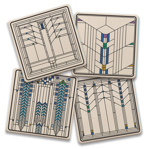 Ennis House Windows Coasters, Set of 4