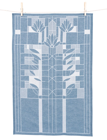 FLW Waterlilies 100% Cotton Jacquard Tea Towel
