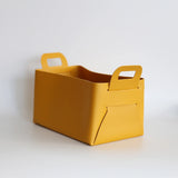 Mango Yellow Vegan Leather Foldable Storage Basket