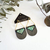 Turquoise Inlay Triangle Earrings: Birch