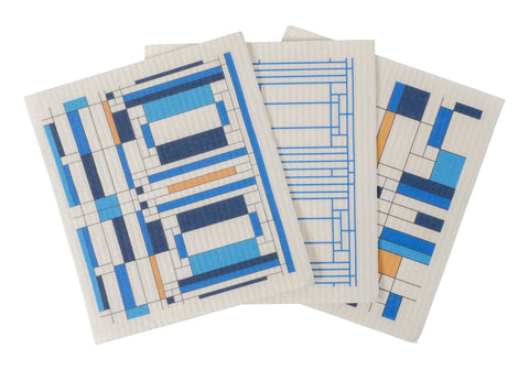 FLW Oak Park Reusable Swedish Dish Cloths-Set of 3