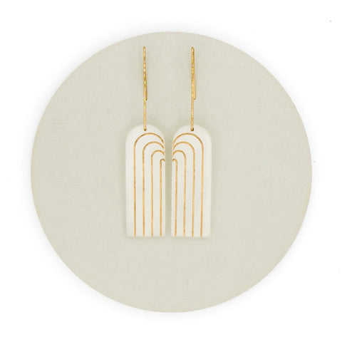 Iona Arch Earrings in Soft Frost & Gold