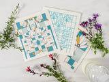 "Waterlilies" Reusable Swedish Dish Cloths (Set of 3)