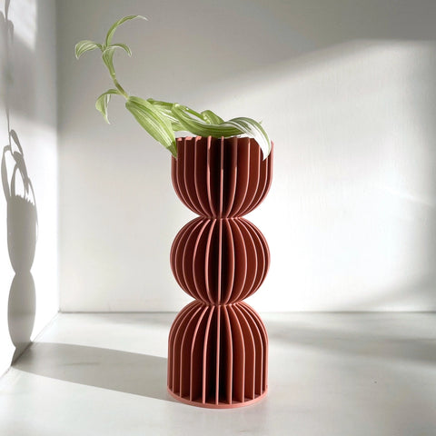 Terracotta Bauhaus Flower Vase