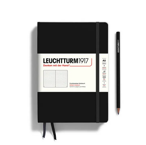 Medium (A5) 5x8" Notebook, Dotted in Classic Black