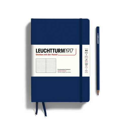 Medium (A5) 5x8" Notebook, Dotted in Navy
