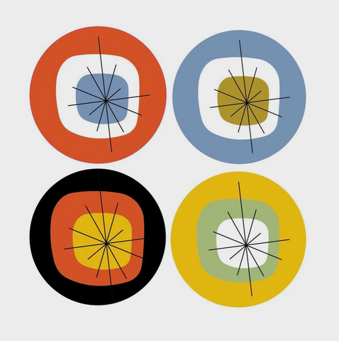 Atomic Vinyl Coasters (Set of 8)