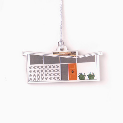 Acrylic Midcentury House Ornament - Butterfly Roof