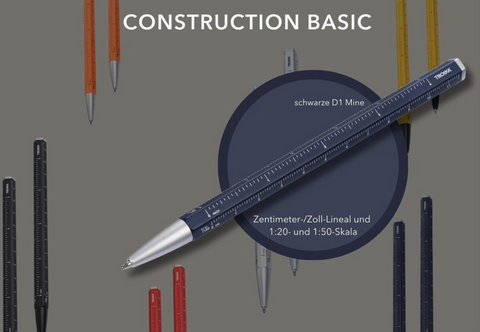 Troika Construction Basic Ballpoint Pen in Dark Blue