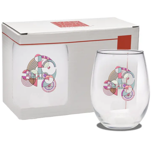 Hoffman Rug Stemless 15oz Wine Glass Set