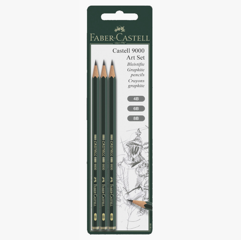 9000 Graphite Art Pencils (4B, 6B, 8B)