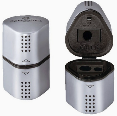 Grip Trio Pencil Sharpener, Silver