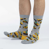Men's Big & Tall Construction Vehicle Socks (Size 13-17)