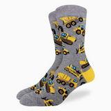 Men's Big & Tall Construction Vehicle Socks (Size 13-17)