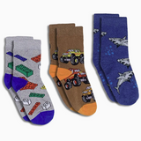 Kid's Building Blocks, Trucks & Sharks Socks (Set of 3)