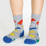 Kid's Building Blocks, Trucks & Sharks Socks (Set of 3)