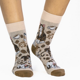 Women's Coffee Cat Socks (Size 5-9)