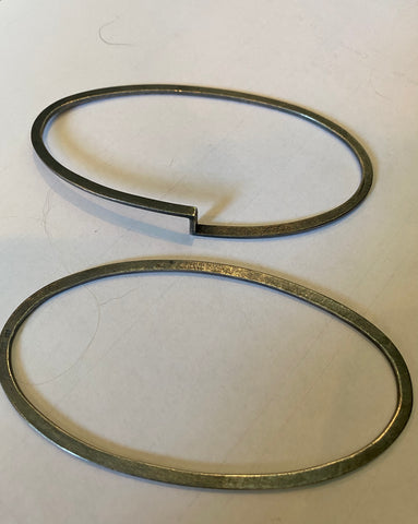 Oval Bangles in Oxidized Silver