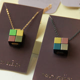 Aluminum Cube Pendant Necklace