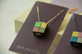 Aluminum Cube Pendant Necklace
