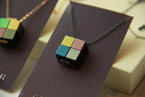 Aluminum Cube Pendant Necklace