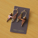 Llama Beaded Earrings in Desert Red