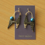 Llama Beaded Earrings in Espresso