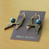 Llama Beaded Earrings in Espresso