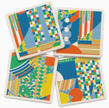 "Imperial Mural" 4 Pack Stone Coasters Set 4.25"