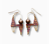 Llama Beaded Earrings in Desert Red