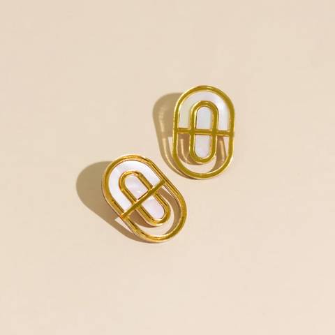 Devin No. 1 Mother of Pearl Statement Earrings