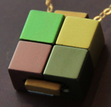 Aluminum Cube Pendant Necklace