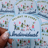Delight Light Blue Sticker