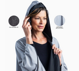 Black & Pewter Rainproof Hooded Rain Cape