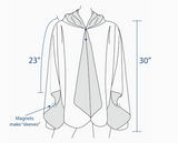 Black & Pewter Rainproof Hooded Rain Cape