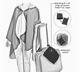 Black & Pewter Rainproof Hooded Rain Cape