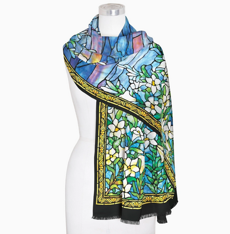 Tiffany Lilies Silk Blend Shawl