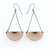 Egypt Chandelier Earrings in Walnut | Graphite & Rose Gold