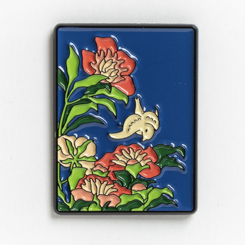 "Peonies & Canary" Enamel Pin