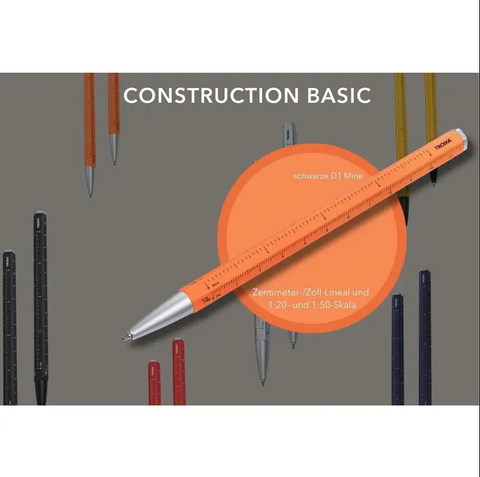 Troika Construction Basic Ballpoint Pen in Neon Orange