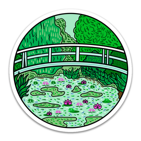 "Waterlilies Bridge" Sticker