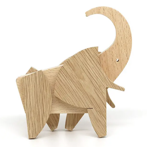 Wooden Magnetic Puzzle Toy: Elephant