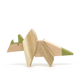 Wooden Magnetic Puzzle Toy: Triceratops