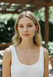 Aluminum Circle & Bar Earrings in Plum